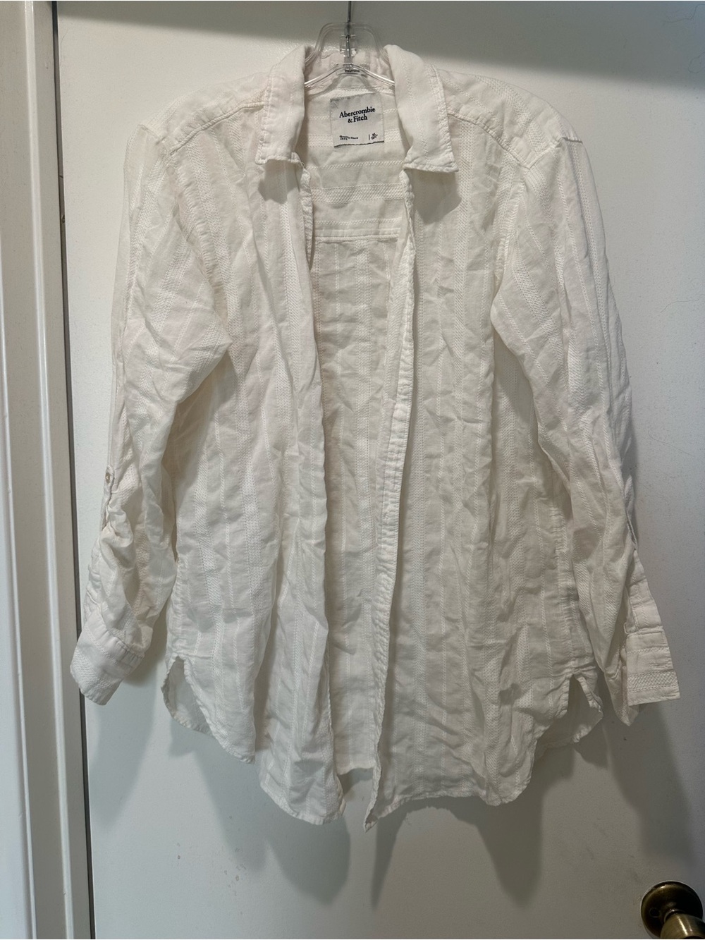 Abercrombie & Fitch White Textured Knit Top